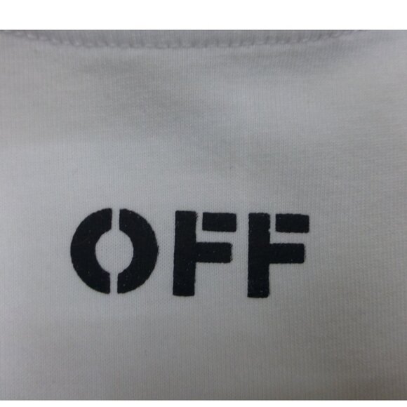 Off-White Fire Tape Line Do Not Cross White T-Shirt - Picture 5 of 12